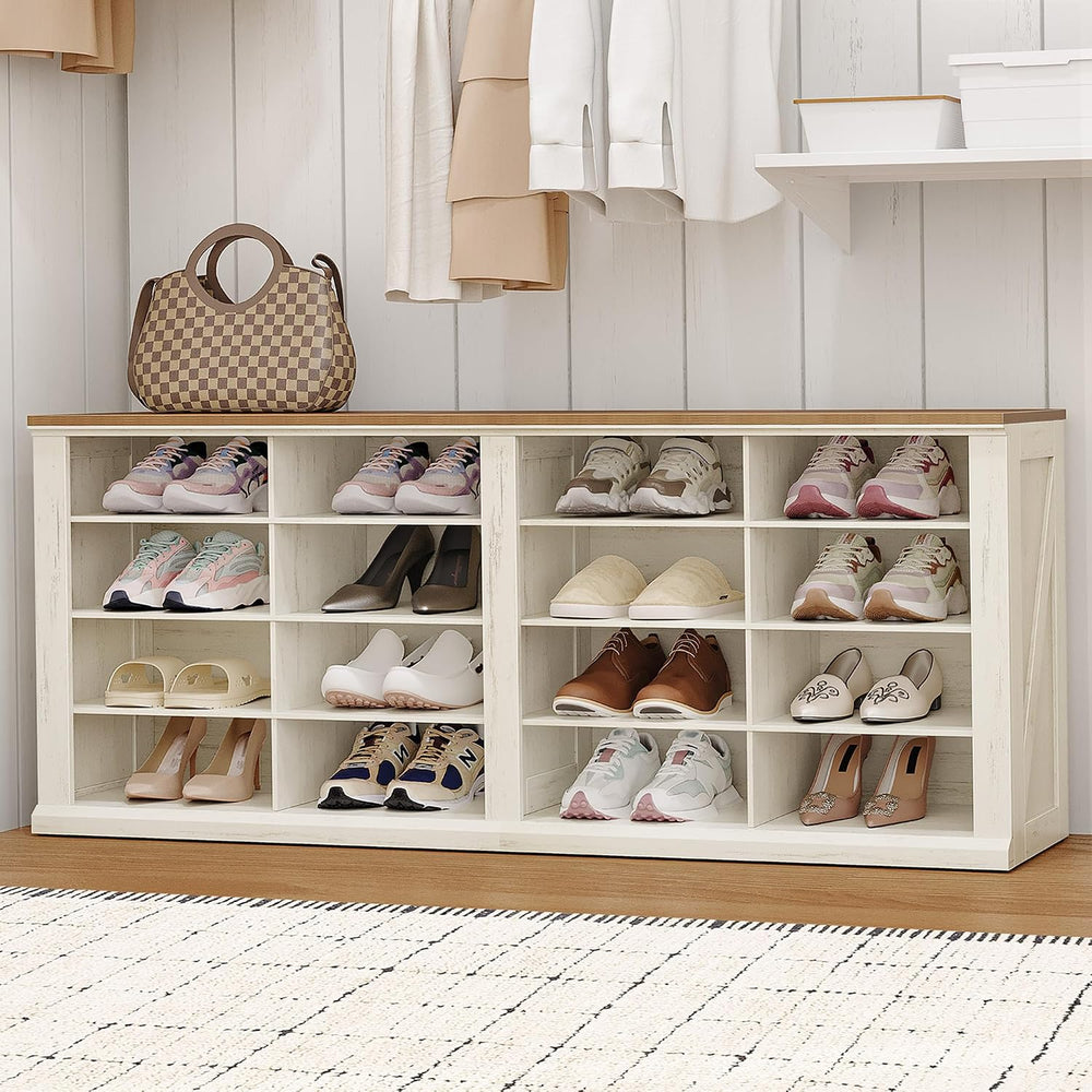 Hzuaneri Shoe Storage Bench, Wooden Entryway Shoe Benches with Cubby