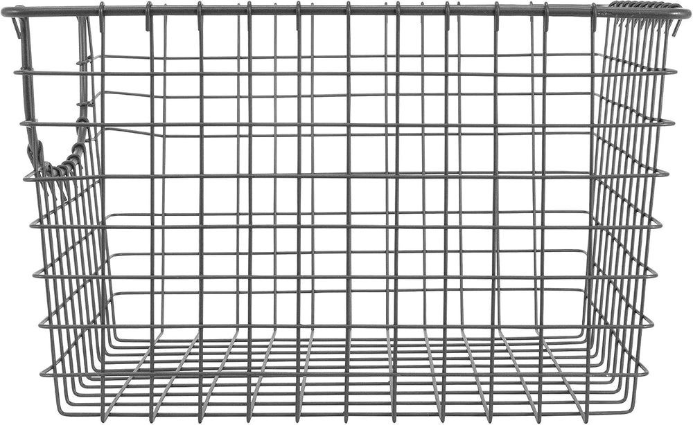 Spectrum Wire Scoop Basket Storage Bin Industrial Gray Nesting Metal Baskets ...