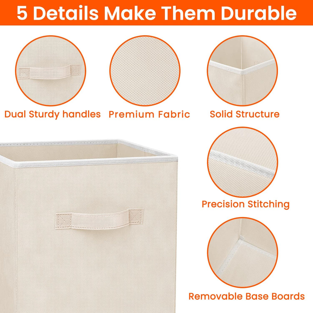 8 Pack 11 inch Fabric Storage Cubes with 3 Pack Sock Underwear Drawer Organiz...