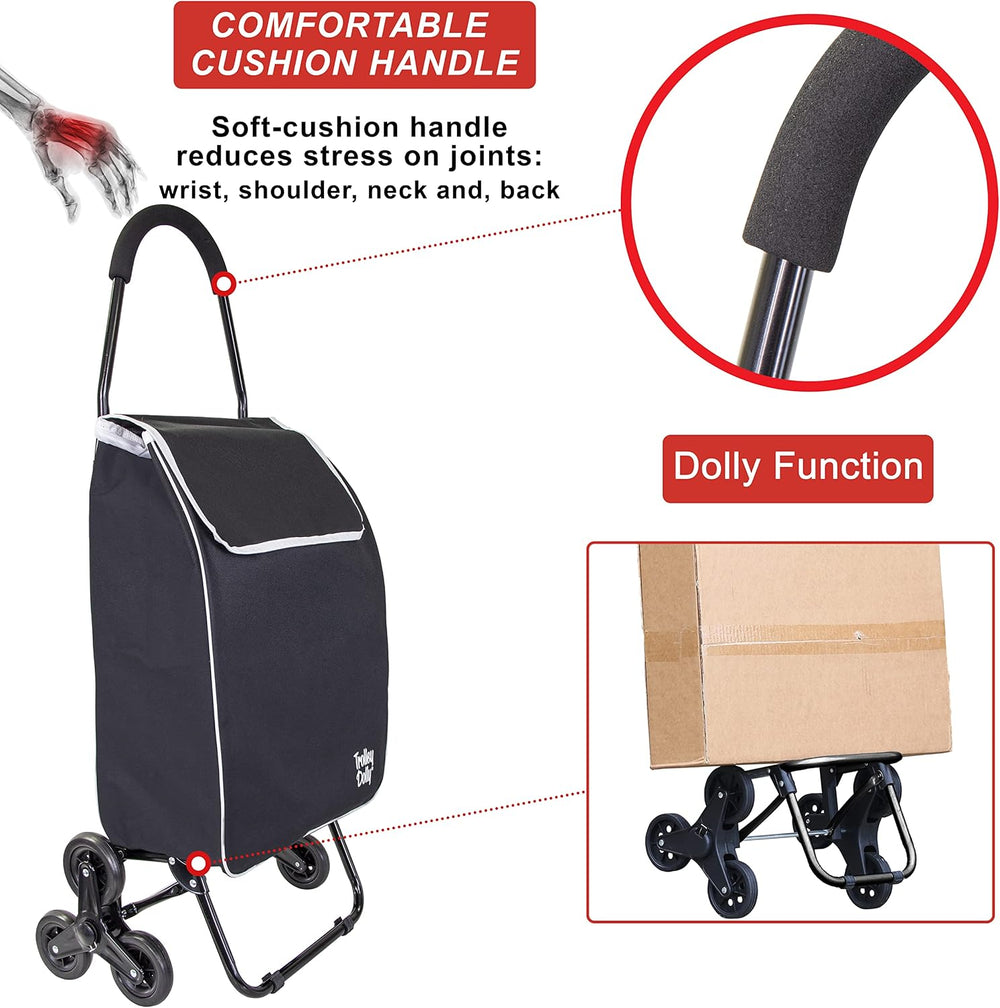 dbest Products Trolley Dolly Sport Stair Climber – Foldable Grocery Cart on W...