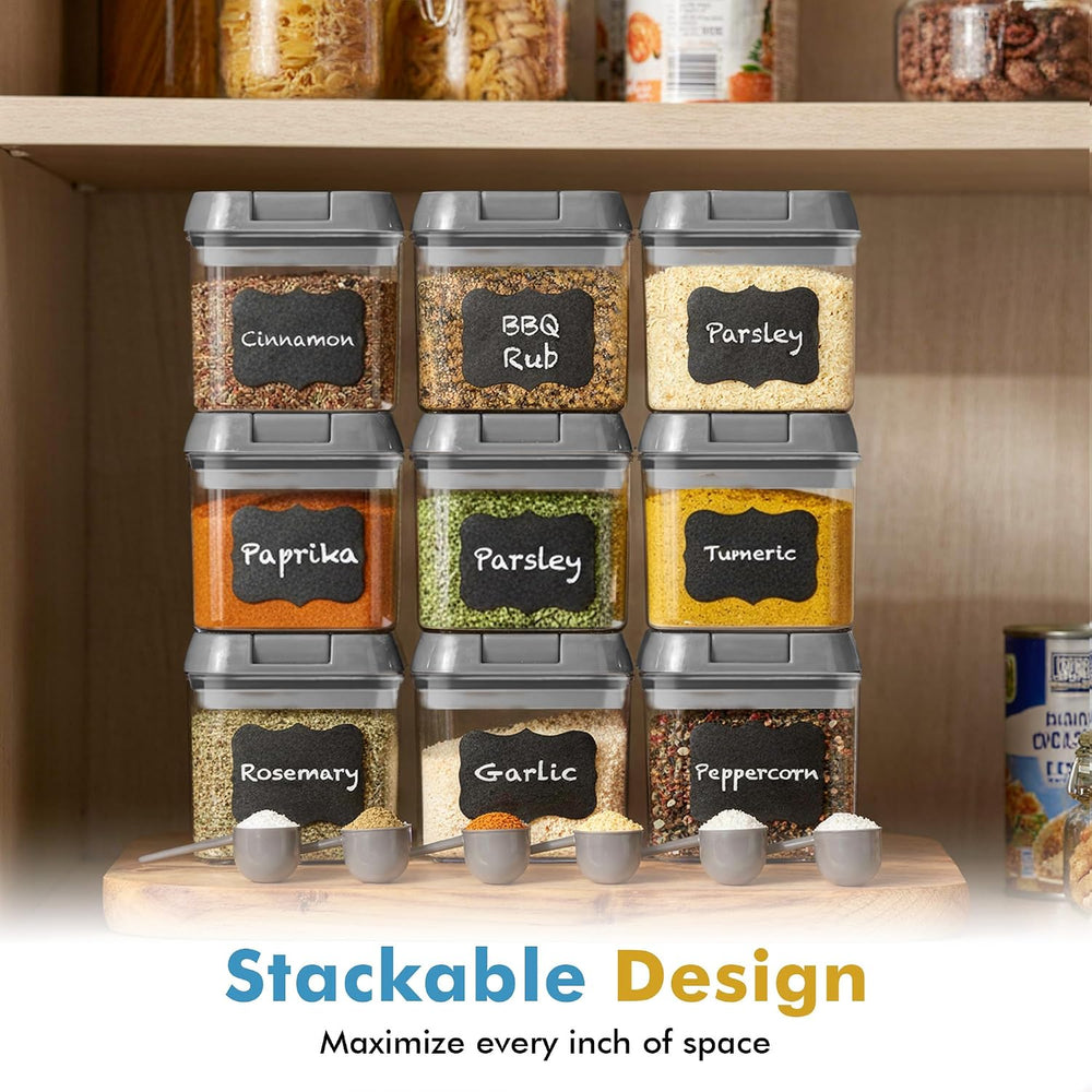 Shazo 9PC (0.5L, 2.1 Cup, 17oz) Airtight Food Storage Containers + 6 Spoons