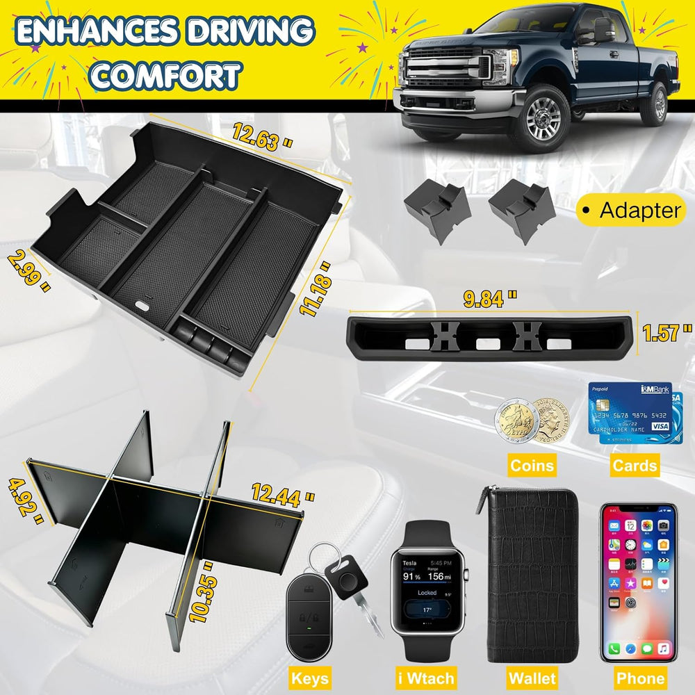 Center Console Organizer for 2023-2026 Ford F250-F550 Super Duty
