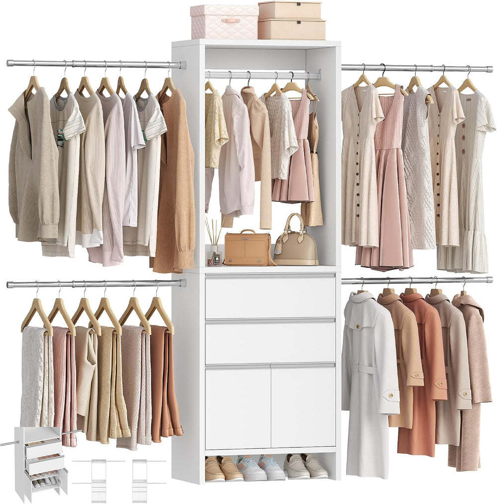 Hzuaneri Closet System Closet Organizers and Storage with 2 Drawers
