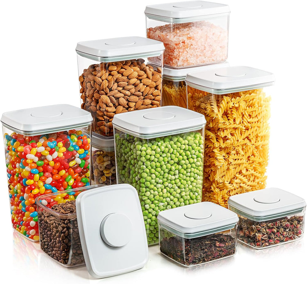 Airtight Food Storage Containers, 10-Piece, 5 Sizes, Pop-Top Lids