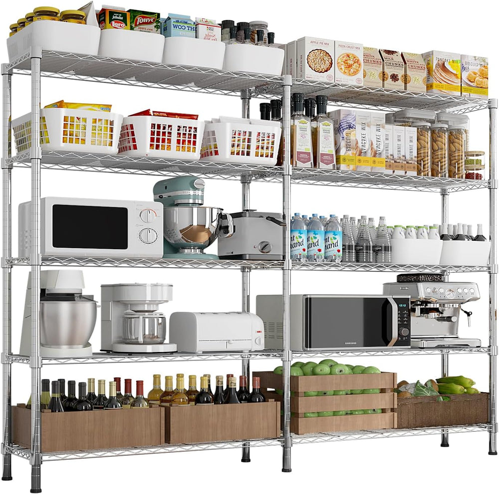 Karl home Storage Shelves Adjustable Garage Storage Shelving, Double Row,Flex...