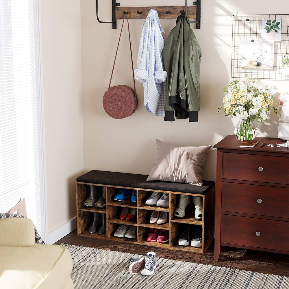 VASAGLE CUSTOS Collection - Shoe Bench, Storage Bench with Padded Seat, Entry...