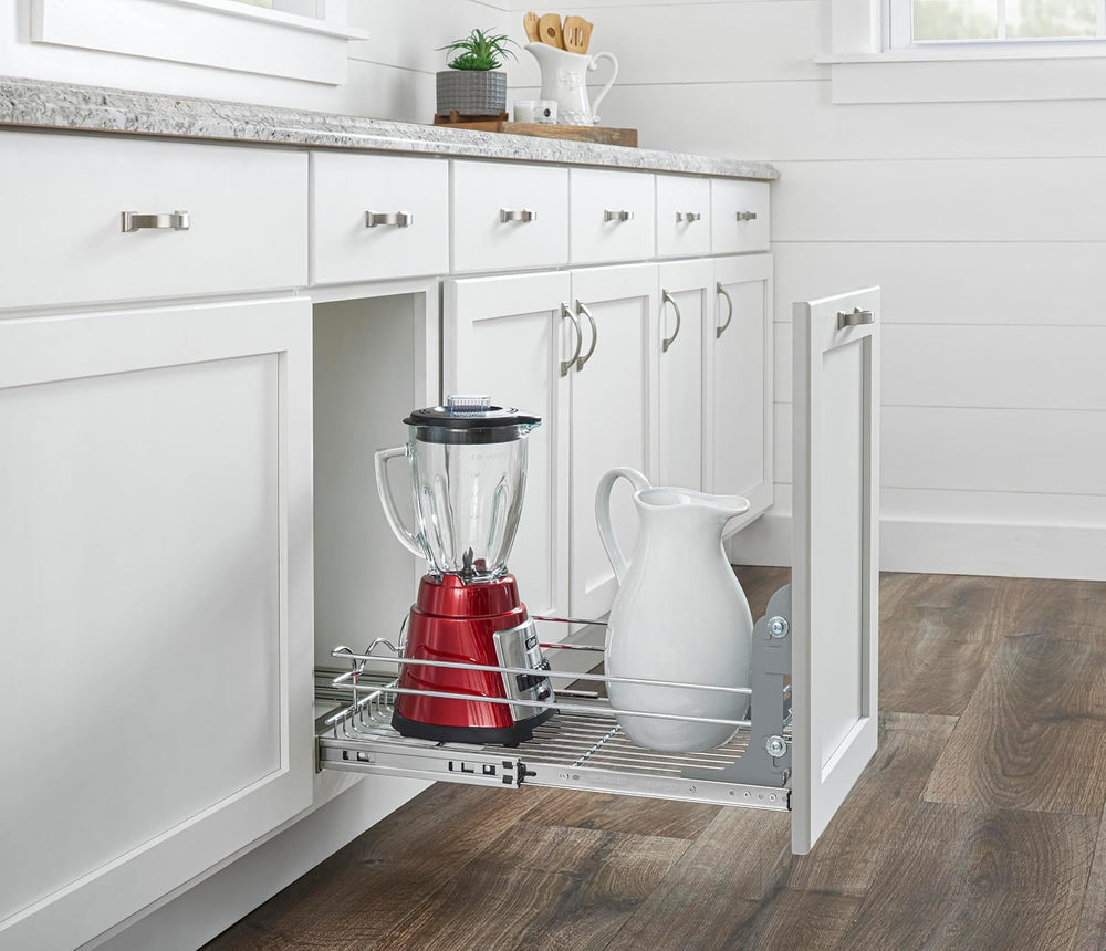 Rev-A-Shelf Steel Wire Pullout Drawer Organizer Shelf for Kitchen Cabinets, S...