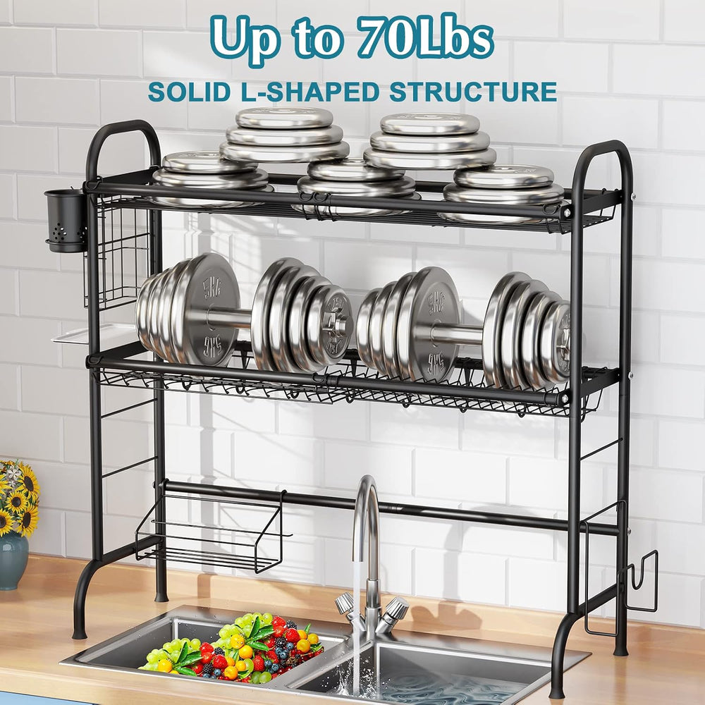 HOWDIA 3-Tier Over The Sink Dish Drying Rack,Stainless Steel Dish Rack