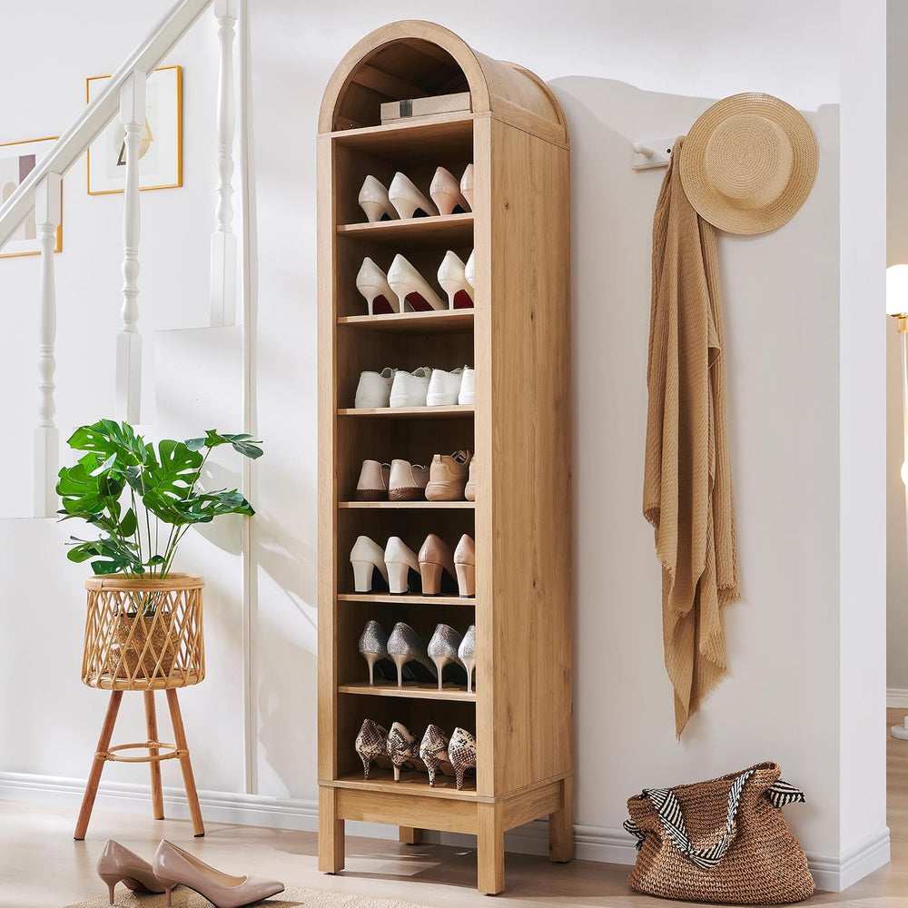 IFBUY 71" Tall Arched Shoe Cabinet, 8 Tiers Shoe Storage Cabinet, Freest...