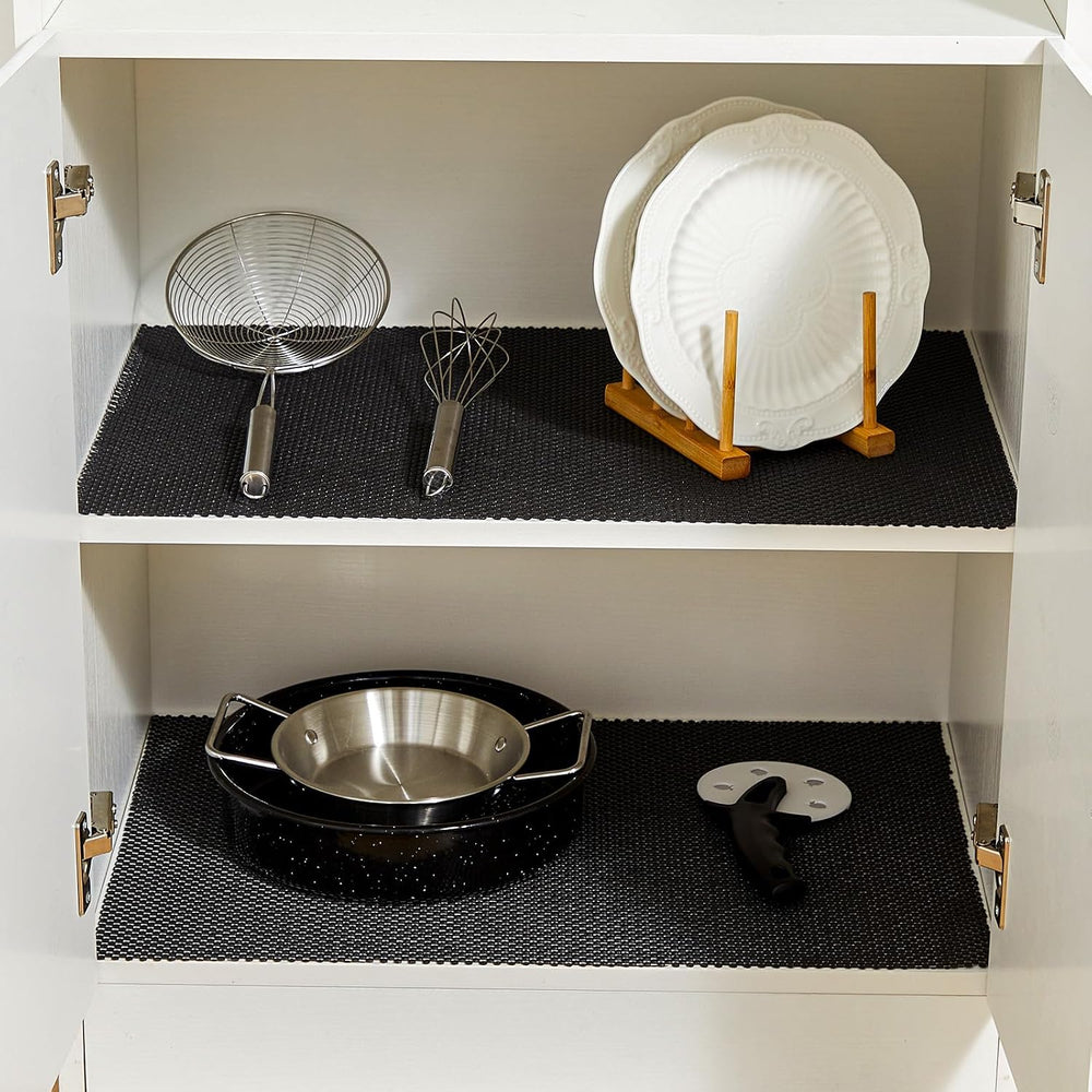 Shelf Liner for Kitchen Cabinets and Drawers, Black, 18" x 240"