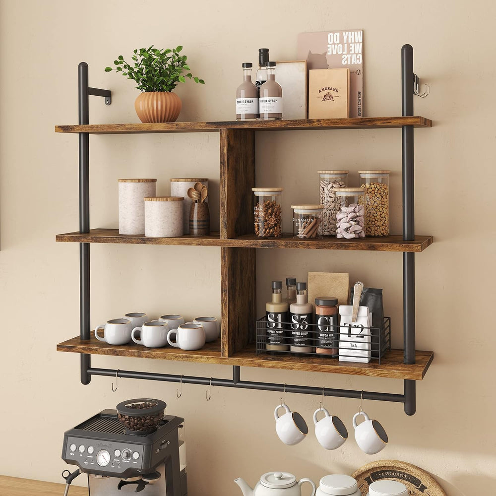 Bestier 41.5" Floating Shelves for Wall 3 Tier Kitchen Shelves Wall Moun...