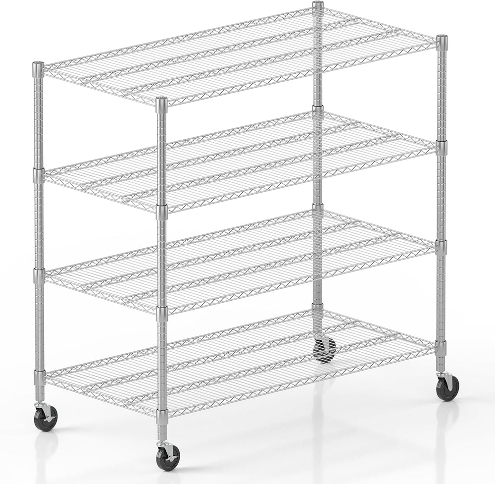 Homdox Heavy Duty Metal Shelves for Storage, 4 Tier Storage Racks and Shelvin...