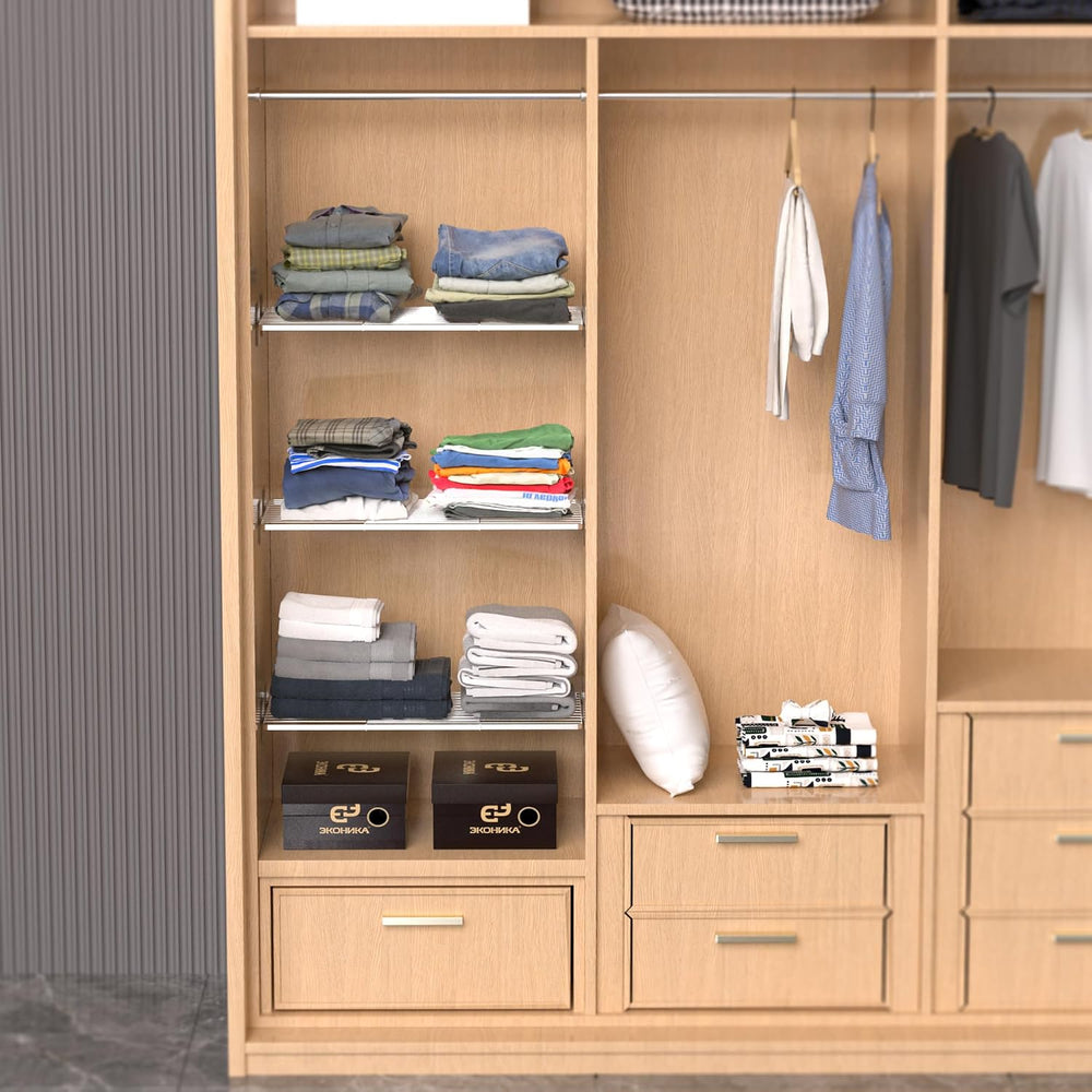 Closet Tension Shelves Organizer Expandable Cabinet Storage Shelving Rack Wir...