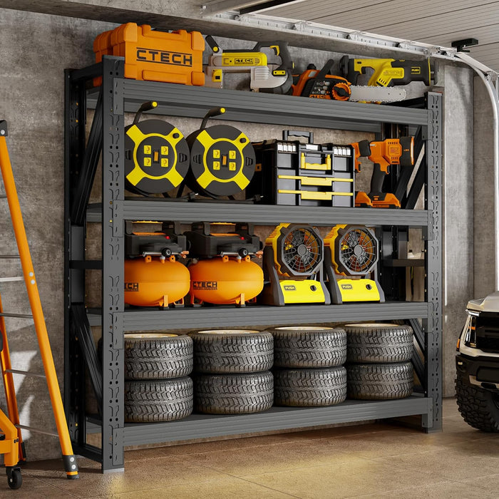 4000LBS Storage Shelves Heavy Duty, 4 Tier Adjustable Shelf, Garage Storage