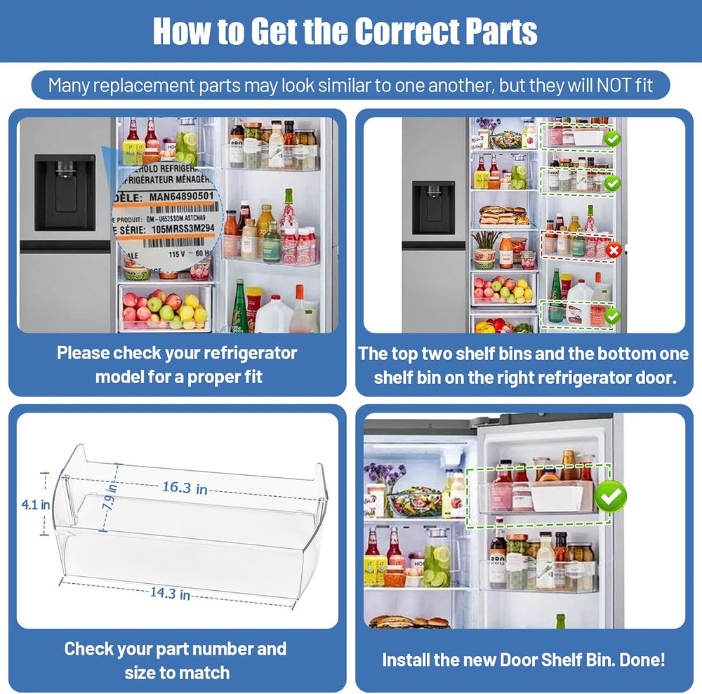 UPGRADED MAN64890501 Refrigerator Door Shelf Bin Compatible With LG