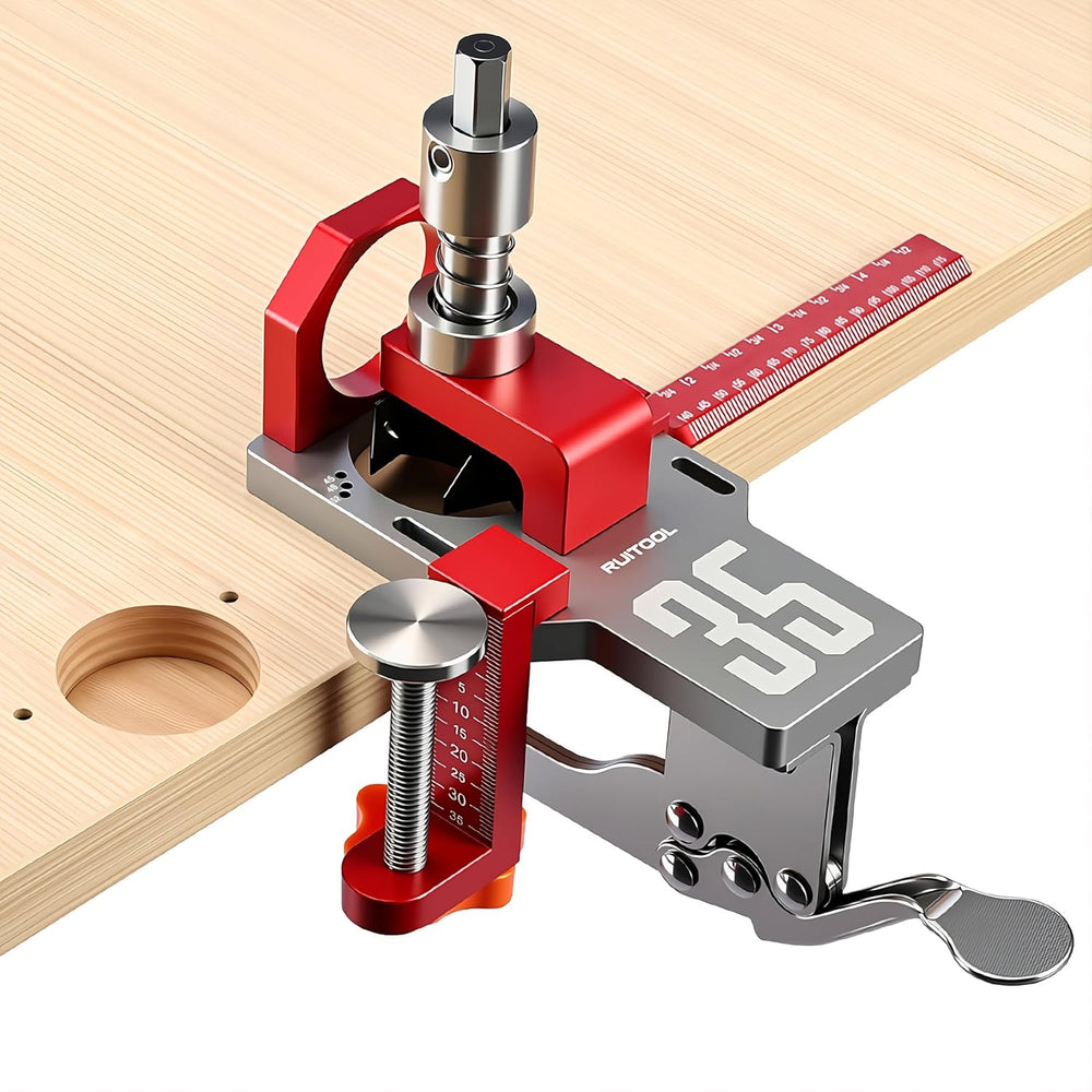 RUITOOL 35mm Concealed Hinge Jig System, Cabinet Door Mounting Jig & Door...