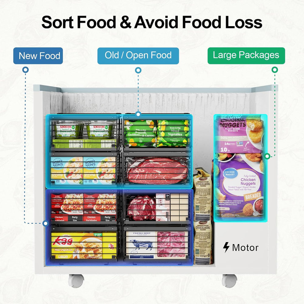 iSPECLE Freezer Organizer Bins - Adjustable Fits Chest Freezers 10-20 Cu Ft
