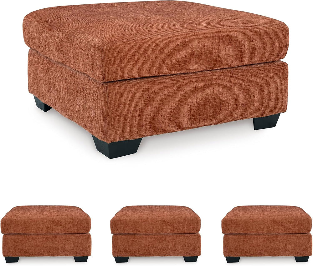 Signature Design by Ashley Oversized Accent Ottoman, Spice Burnt Orange