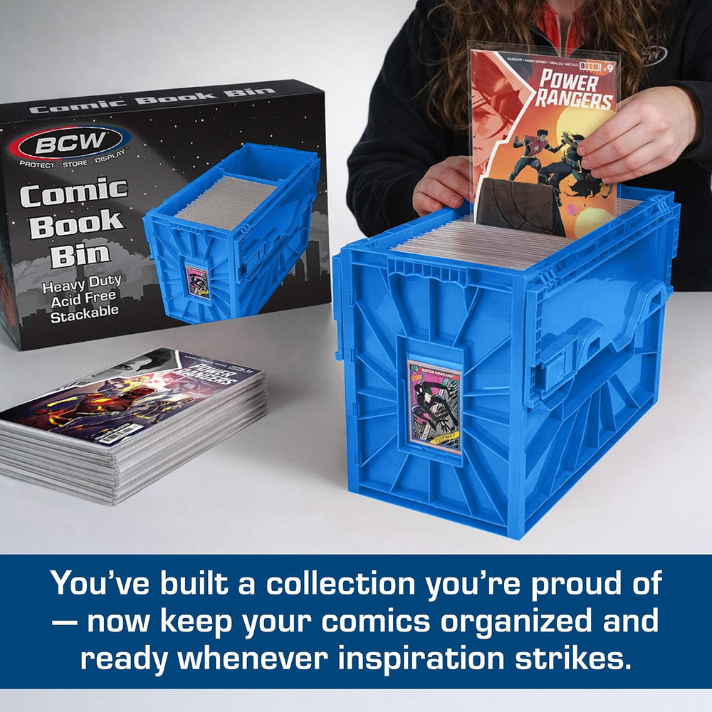 BCW Short Comic Book Bin, Holds 150 Comics Each, Blue, 5 Pack