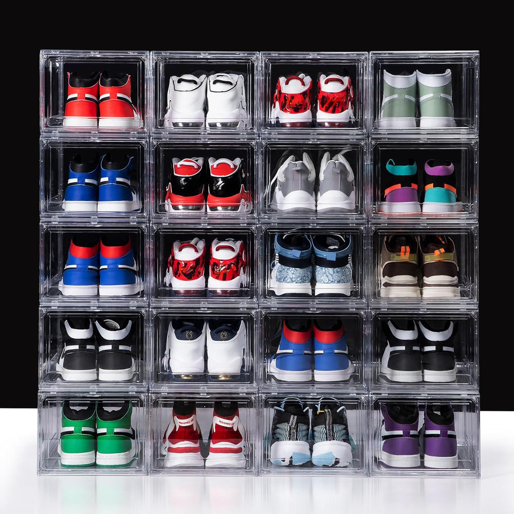 12 Pack Acrylic Shoe Boxes, Ultra Clear Shoe Boxes Stackable, Shoe Storage Box