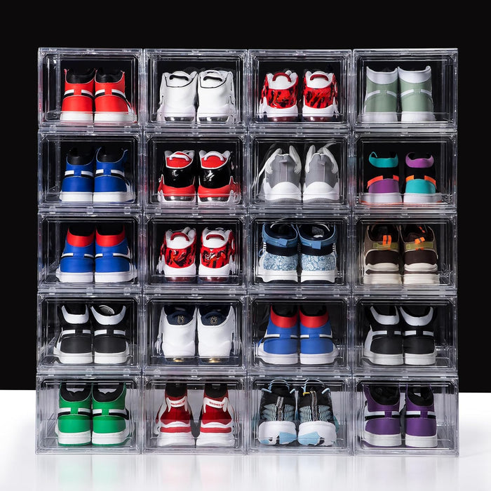 12 Pack Acrylic Shoe Boxes, Ultra Clear Shoe Boxes Stackable, Shoe Storage Box