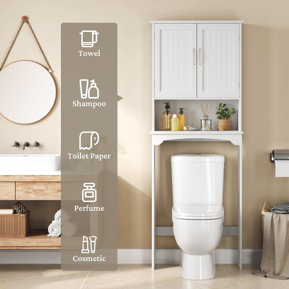 Yaheetech Over the Toilet Storage Cabinet, Bathroom Organizer, White