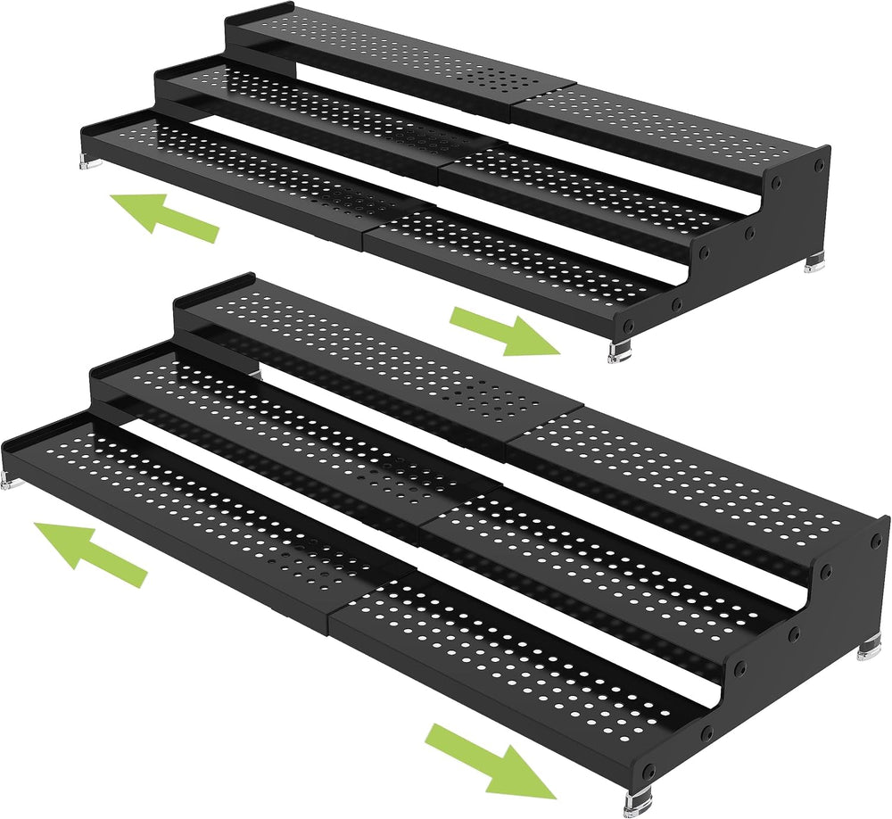 Jojocross Metal Spice Rack Organizer for Cabinet, 3 Tier Expandable Spice Sto...