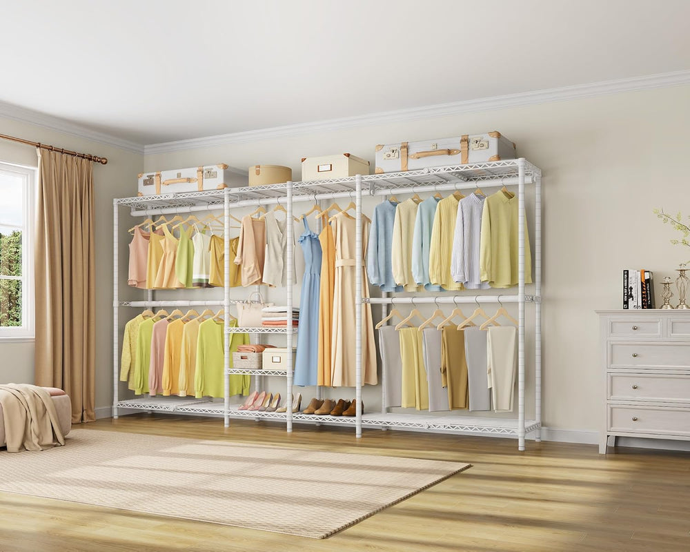 VIPEK X4 Expandable Heavy Duty Clothes Rack Wardrobe Closet Organizer White