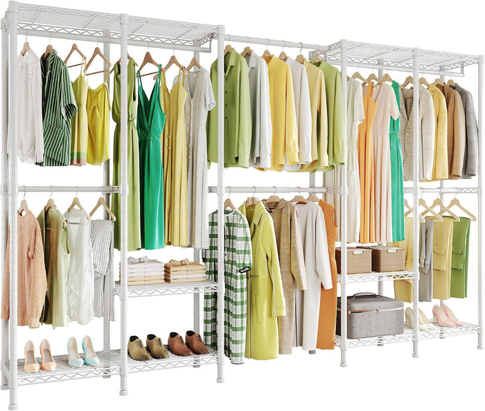 Higeego H5 Pro Heavy Duty Clothing Rack, Freestanding Clothes Rack, White