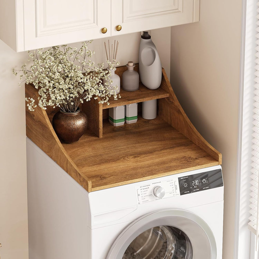 27'' Washer Dryer Countertop with Shelf, 2-Tier Laundry Countertop fo...