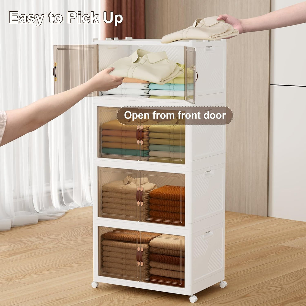 JOYMOOP Folding Storage Bins Organizer, 336 Quart Collapsible Storage Boxes w...