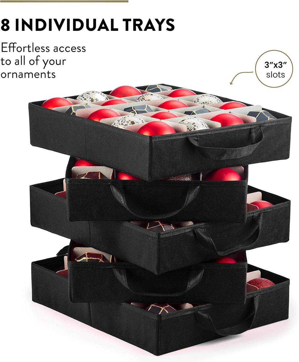 Premium Large Carrying Christmas Ornament storage Box with Clear Lid, 3"...