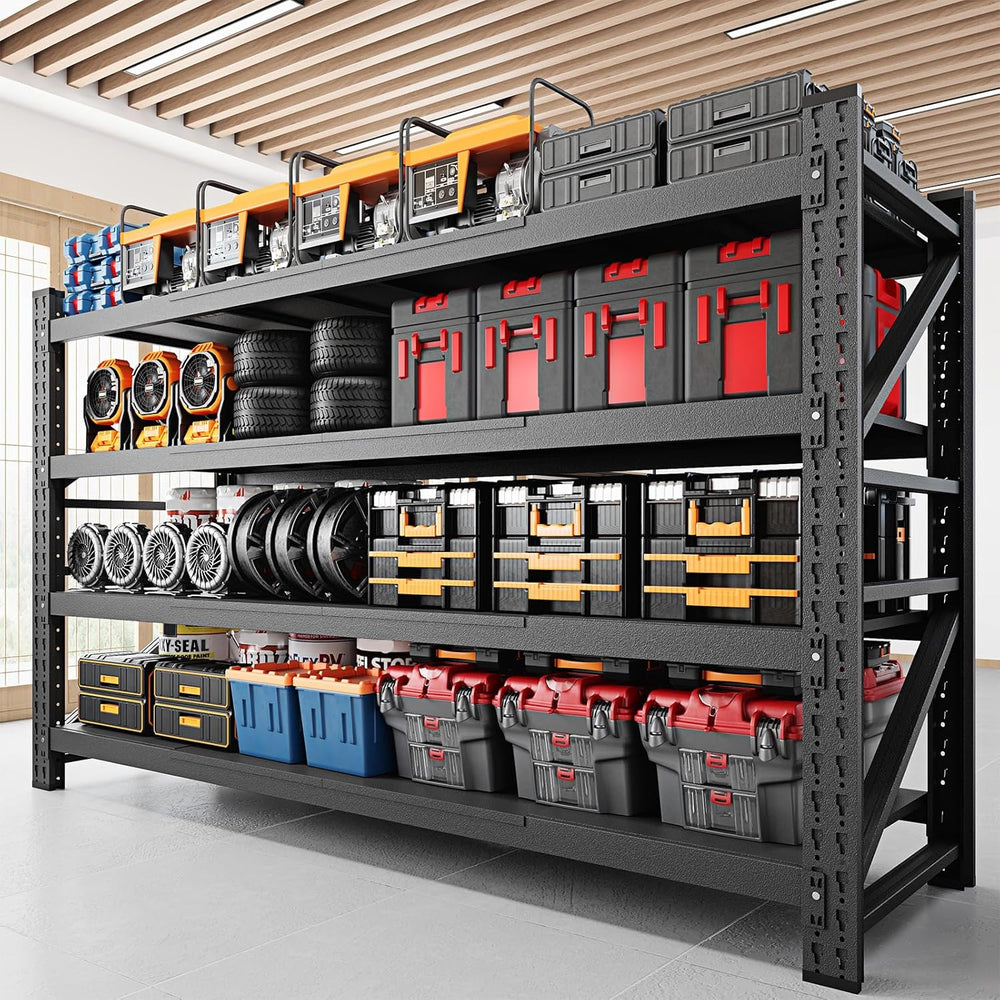 RAVIGIN 8000LBS Storage Shelves, 68" W Garage Shelving Heavy Duty Metal ...