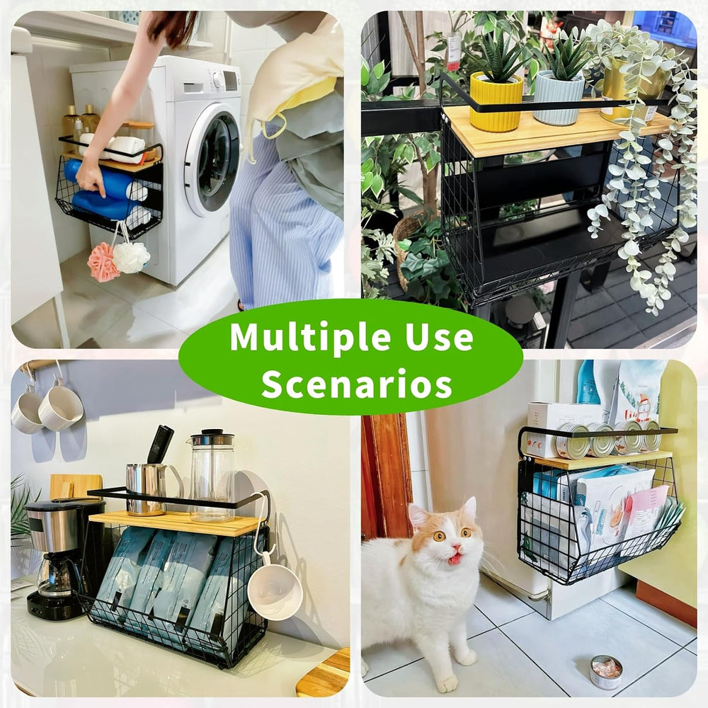 2 Set Magnetic Shelf, Fruit Baskets for Kitchens, Spice Rack Fruit Bowls 2 in...