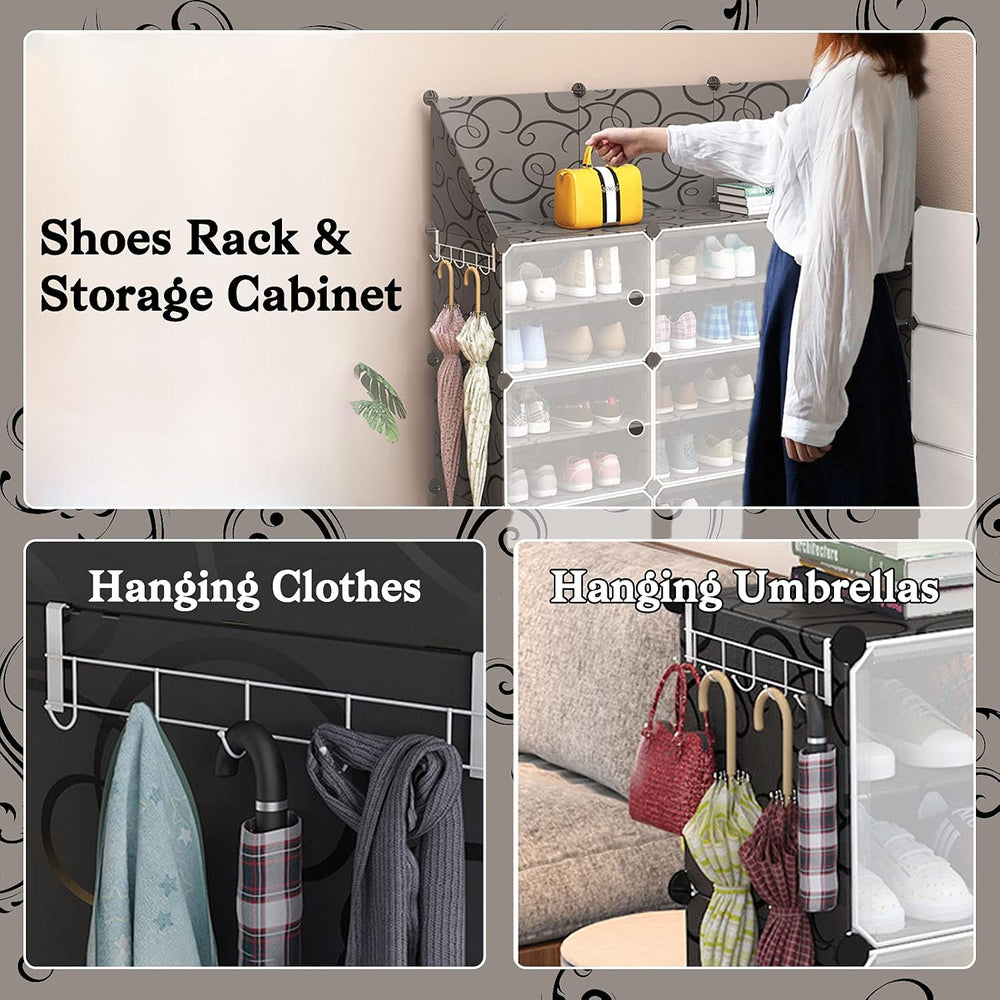 Jomifin Shoe Storage Cabinet 32-64 Pairs with Transparent Doors Black