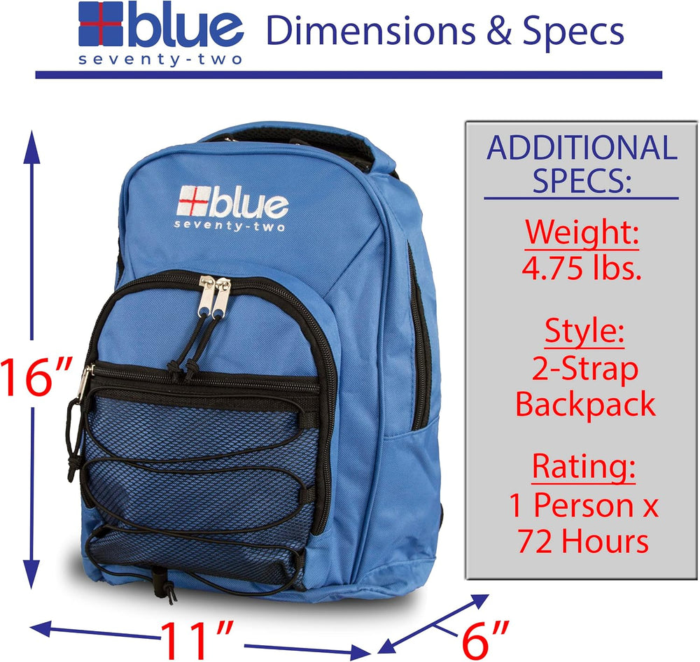 Blue Coolers Blue Seventy-Two | 72 Hour Emergency Backpack Survival Kits for ...