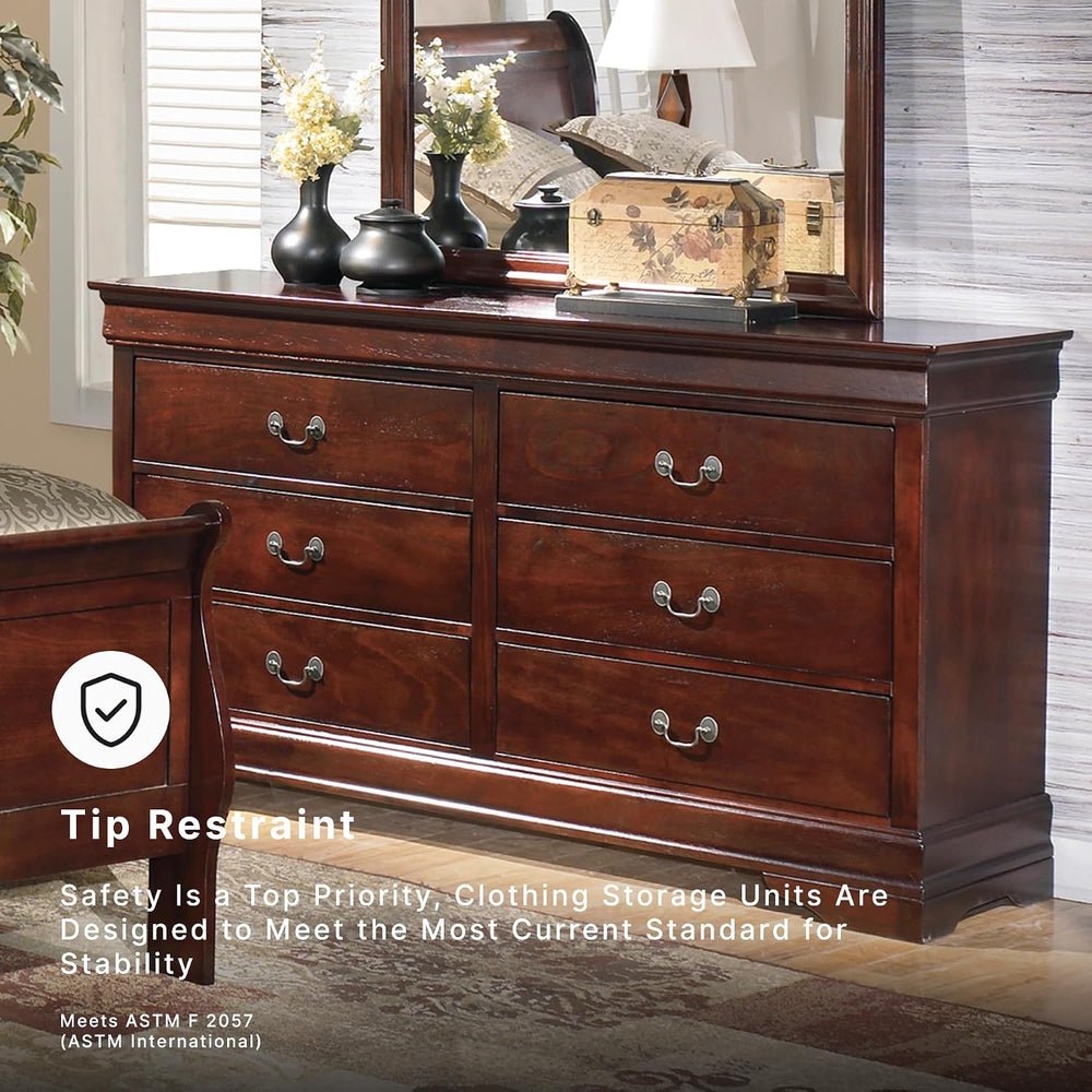 Signature Design by Ashley Alisdair 6 Drawer Bedroom Dresser, Dark Brown