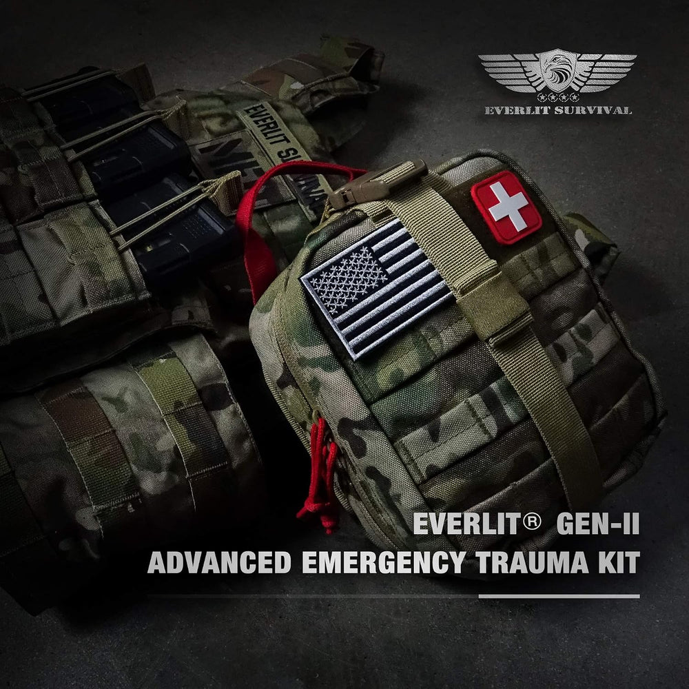 EVERLIT Advanced Trauma Kit, CAT GEN-7 Tourniquet, TCCC Compliant, Mil-Spec N...