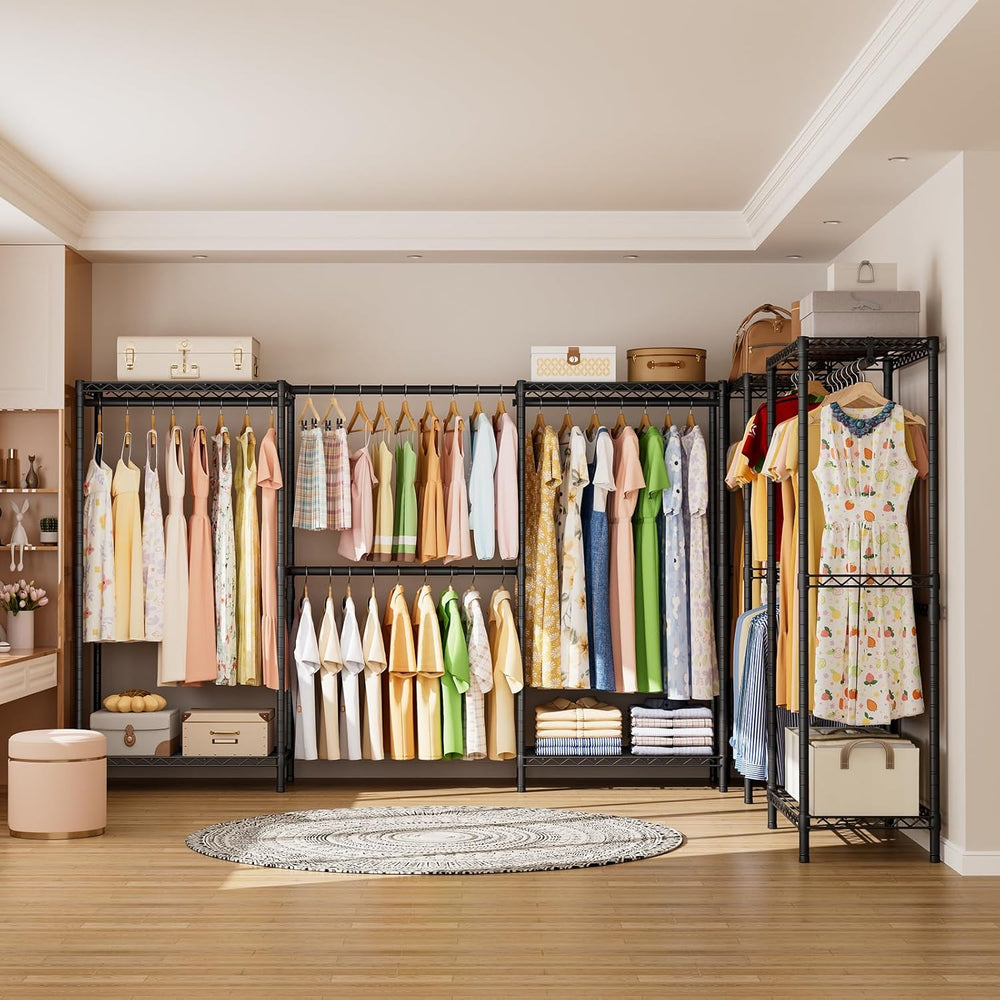 SINGAYE Heavy Duty Portable Closet Metal Clothes Racks Wardrobe with Shelf