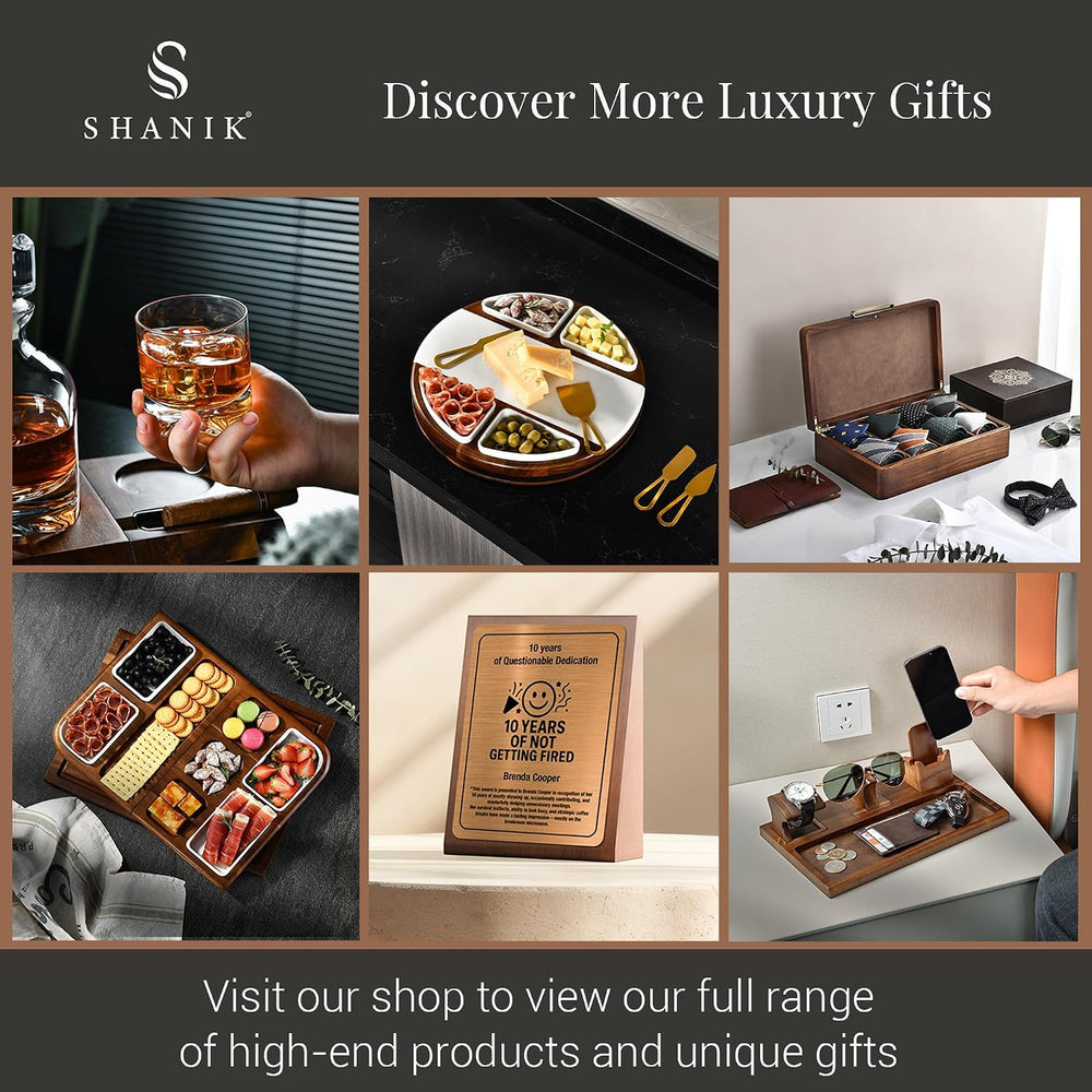 Shanik Wooden Jewelry Box for Women – Elegant Organizer with Ring Cushions, P...
