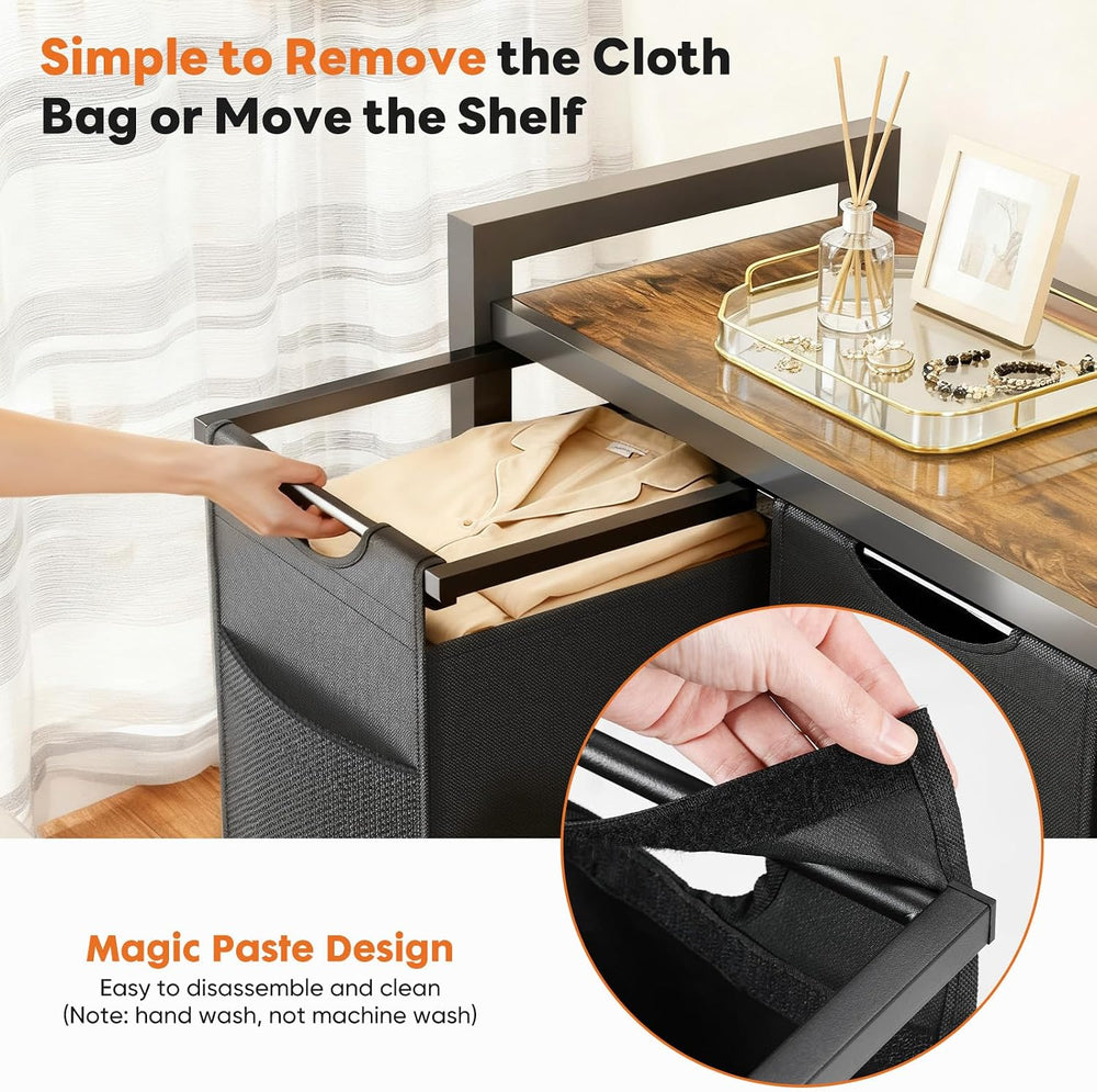 NEWBULIG Rolling Laundry Hamper with Removable Pull-Out Bag, Freestanding Clo...
