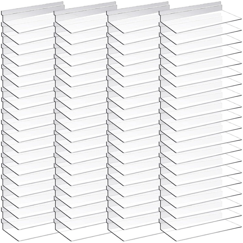 Kathfly 80 Pack 4"x10" Slatwall Shelves Hanging Accessories, Clear