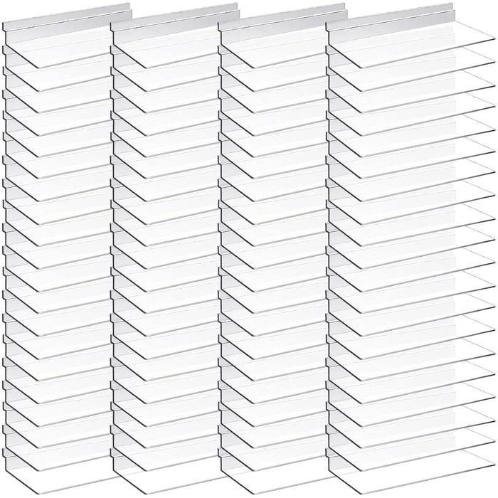 Kathfly 80 Pack 4"x10" Slatwall Shelves Hanging Accessories, Clear