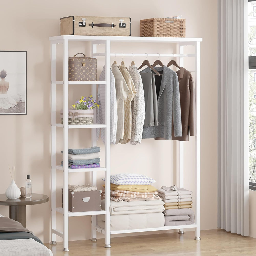 VECELO Open Garment Clothing Rack, Free-Standing Heavy Duty Storage Closet wi...