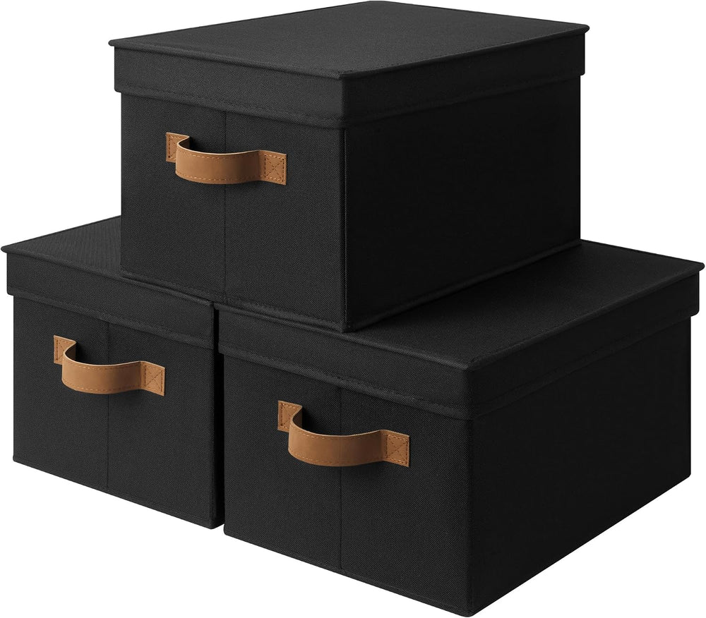 StorageWorks Fabric Storage Bins with Lids, Closet Storage Bins