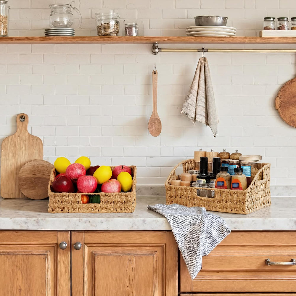 GRANNY SAYS Wicker Storage Basket, Trapezoid Woven Baskets for Storage