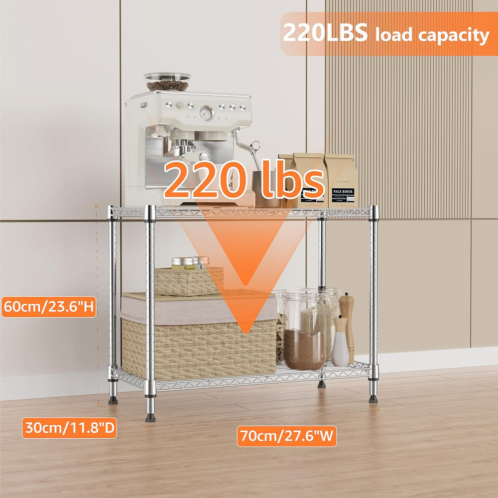 IZEUK 2 Tier Adjustable Metal Storage Shelving Unit, Heavy Duty Wire Rack Org...