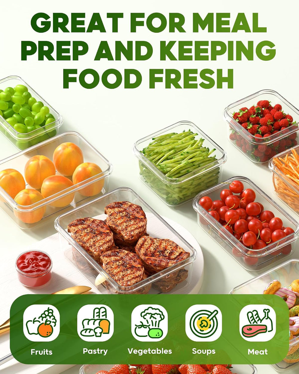 70 PCS Food Storage Containers with Lids(35 Containers & 35 Lids), BPA-Fr...