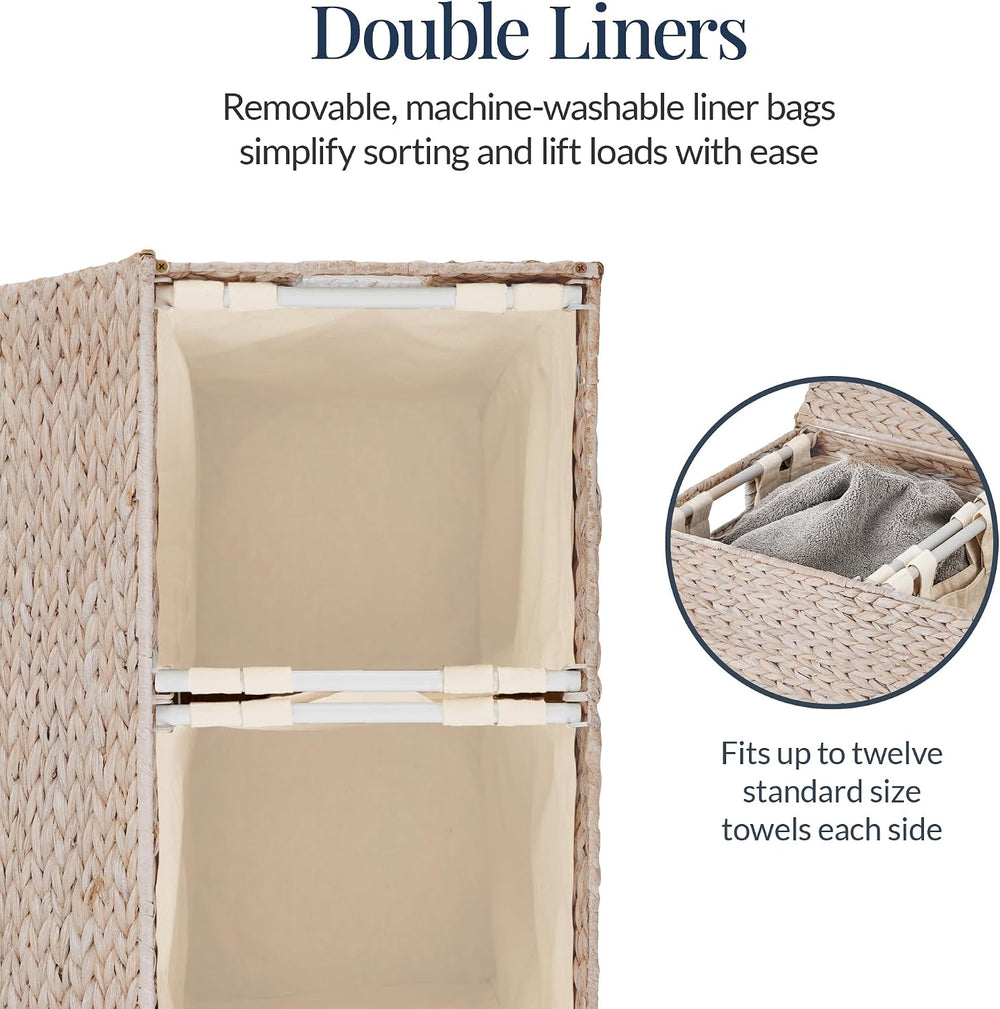 Best Choice Products Large Laundry Hamper with Lid, Natural Handwoven Hyacint...