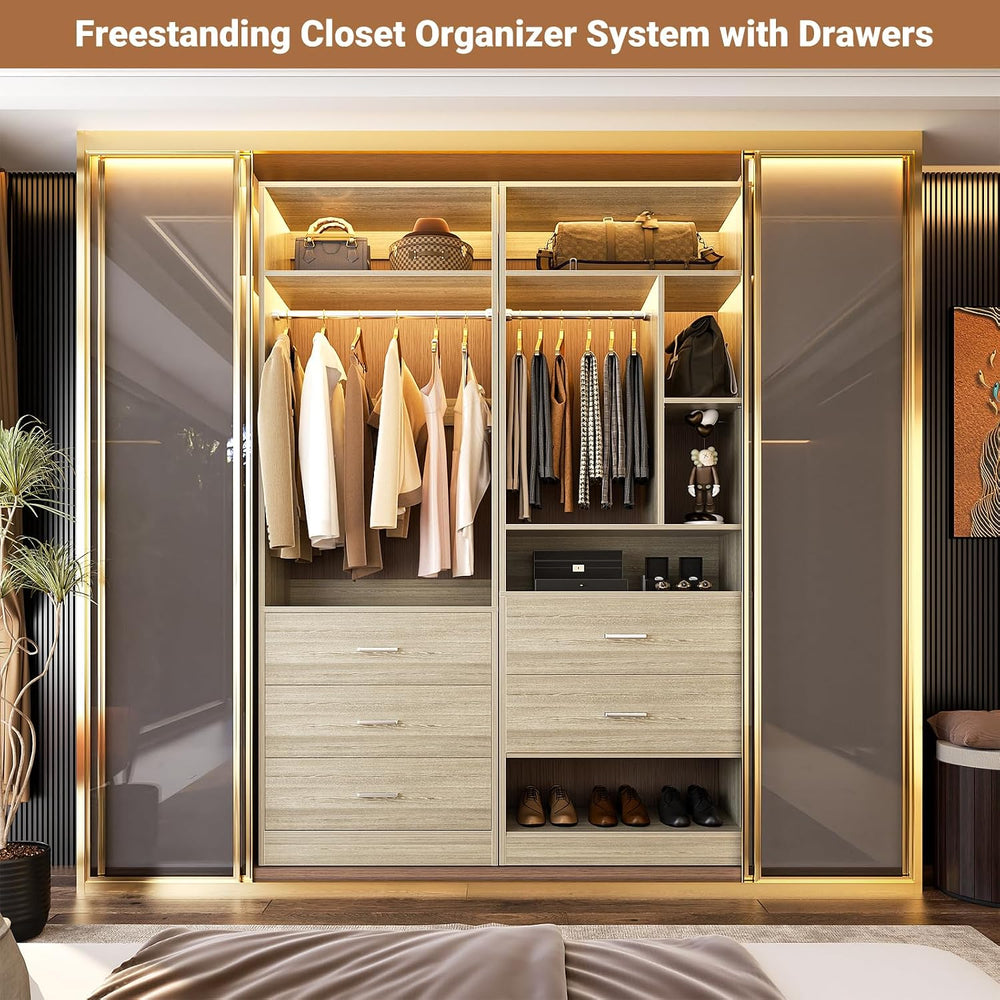 Besiost Closet Systems with 5 Drawers, Closet Organizer System